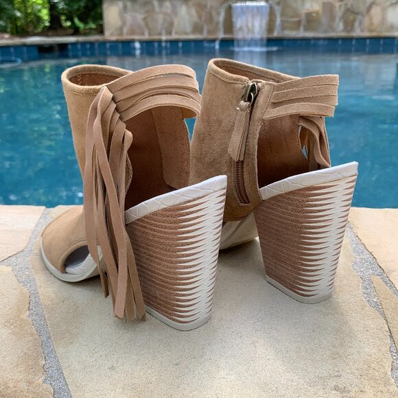 Aldo Lennoxville Suede Block Heel Booties Sz 7.5 - Picture 5 of 14